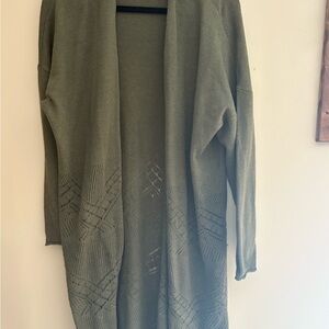 Maurices Olive Open-Front Knit Cardigan